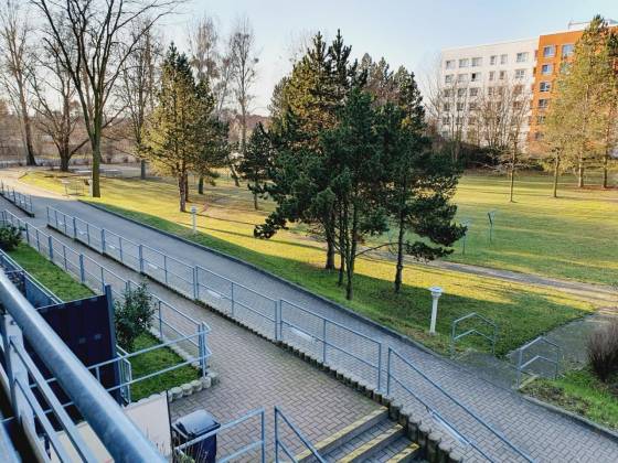 Balkon Blick zum Innenhof