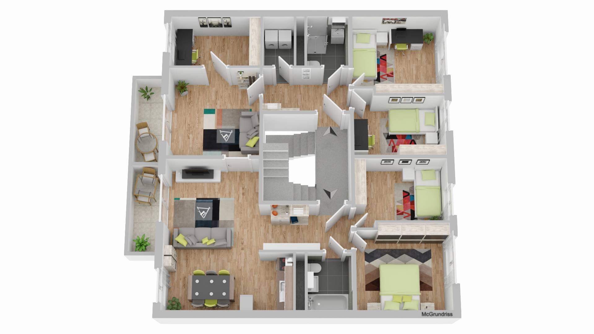 Beispiel einer 6 Raum Wohnung mit 113 qm