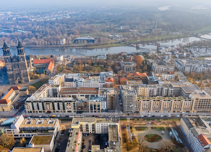 Blick auf das Magdeburger Domviertel