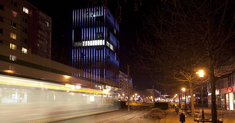 WOBAU Katharinenturm Nachtaufnahme