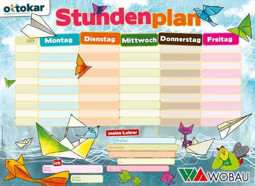 Stundenplan für Mädchen