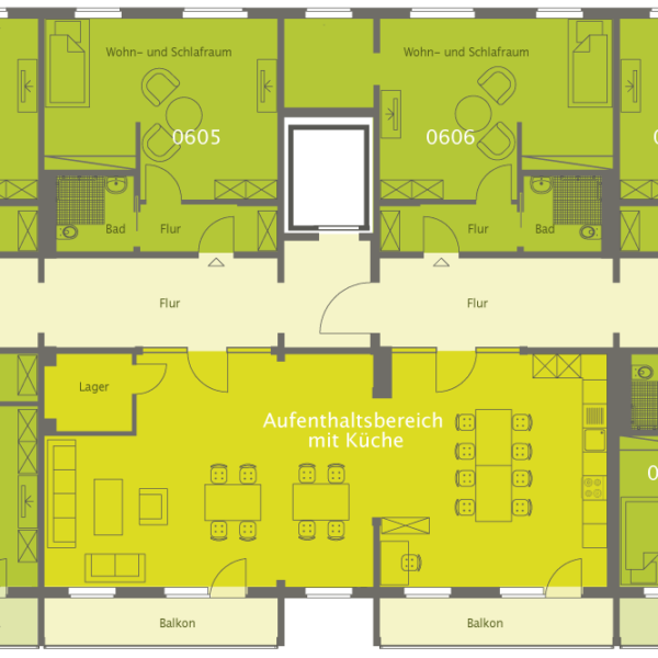 WOBAU Grundriss Seniorenwohnung